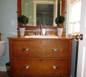 from dresser to bathroom vanity, bathroom ideas, painted furniture, repurposing upcycling
