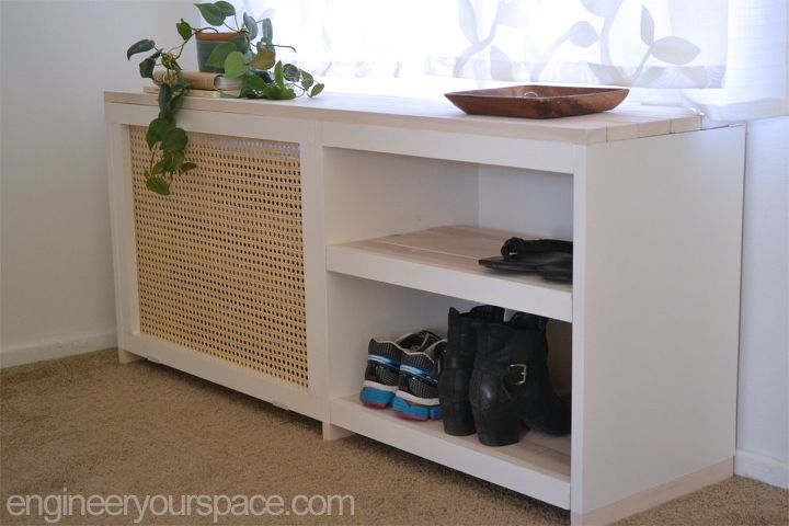 how to make a shoe rack or table to conceal an ac unit, how to, hvac, painted furniture, repurposing upcycling