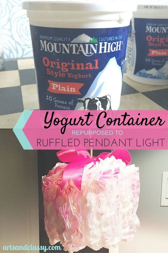 diy yogurt container turns into cute pendant light, crafts, how to, lighting, repurposing upcycling