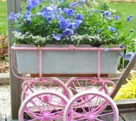 doll carriage planter, container gardening, gardening, repurposing upcycling