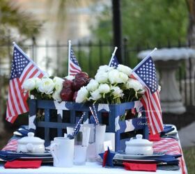rustic americana patriotic outdoor tablescape, crafts, how to, outdoor living, patriotic decor ideas, repurposing upcycling, seasonal holiday decor