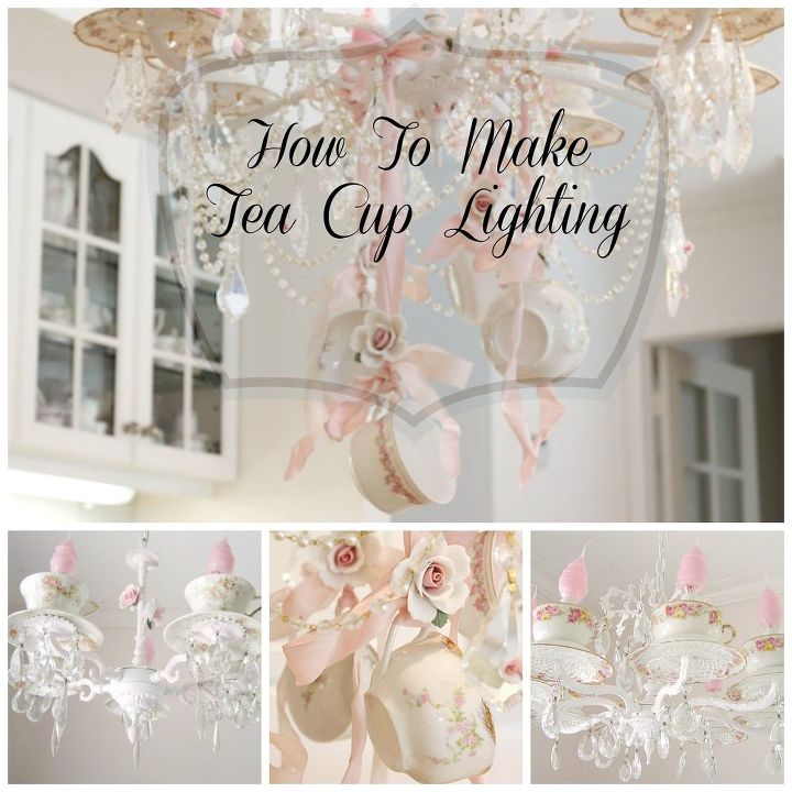 make a teacup chandelier, lighting, repurposing upcycling