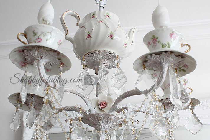 make a teacup chandelier, lighting, repurposing upcycling