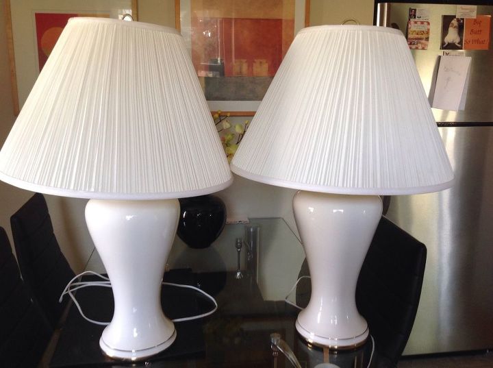 repainted table lamps, lighting, painting, This is what they looked like BEFORE