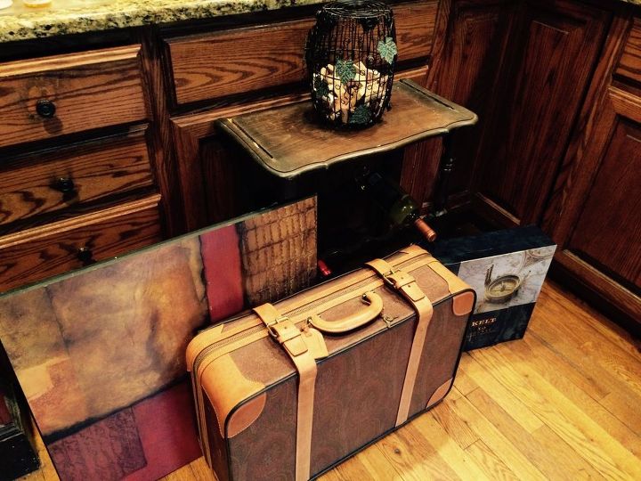 repurposed suitcase to wine table, painted furniture, repurposing upcycling