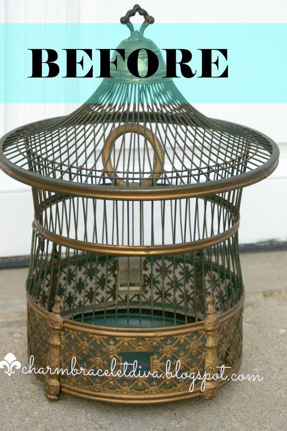vintage bird cage makeover, crafts, repurposing upcycling