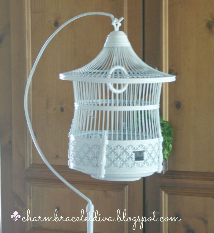 vintage bird cage makeover, crafts, repurposing upcycling