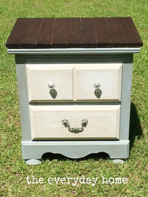 restored bedside table, painted furniture, repurposing upcycling