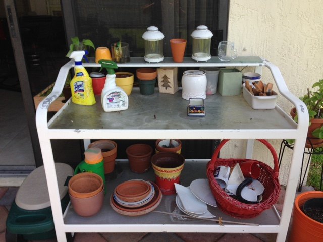 q how to restore an old brown jordan buffet table, home maintenance repairs, outdoor furniture, painted furniture, repurposing upcycling