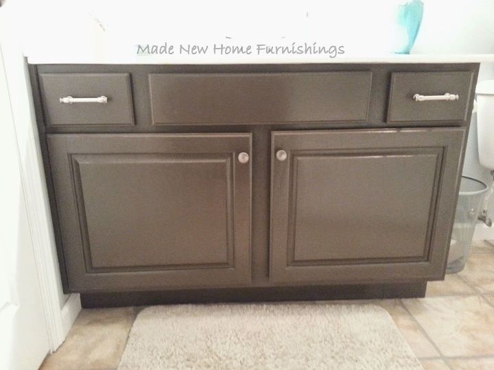 how to update your bathroom for under 50, bathroom ideas, how to, Finished painted vanity and new hardware