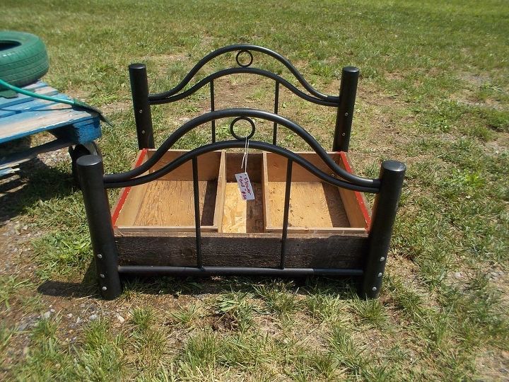 repurposed head and foot board to flower bed, container gardening, gardening, raised garden beds, repurposing upcycling