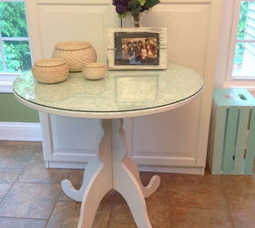 a little ikea table gets a big makeover ces stephanie s lace allover, chalk paint, painted furniture