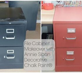 home office makeover in coral and blue, chalk paint, home office, organizing, painted furniture