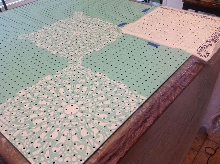 stenciled pegboard organizer, crafts, how to, organizing, wall decor