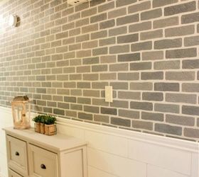 A DIY Stenciled Brick Hallway Accent Wall