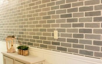 A DIY Stenciled Brick Hallway Accent Wall
