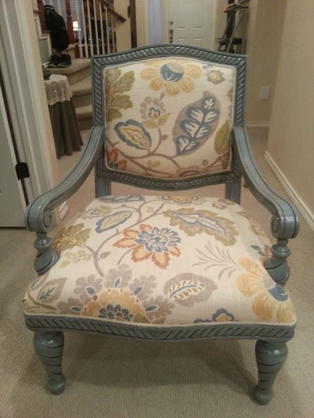 chair make over, painted furniture, reupholster