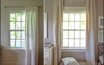 Before + after curtain rod height