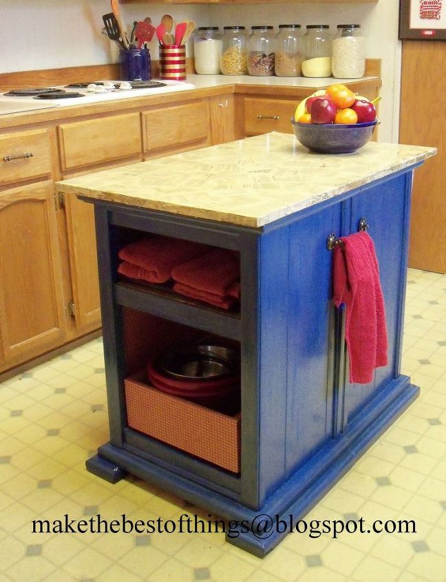 turn nightstands into a kitchen island, kitchen design, kitchen island, painted furniture, repurposing upcycling