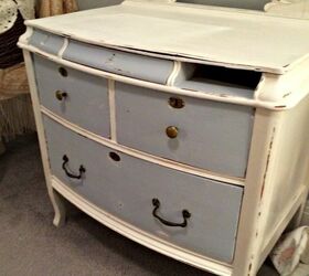 added life to a antique dresser, painted furniture, repurposing upcycling