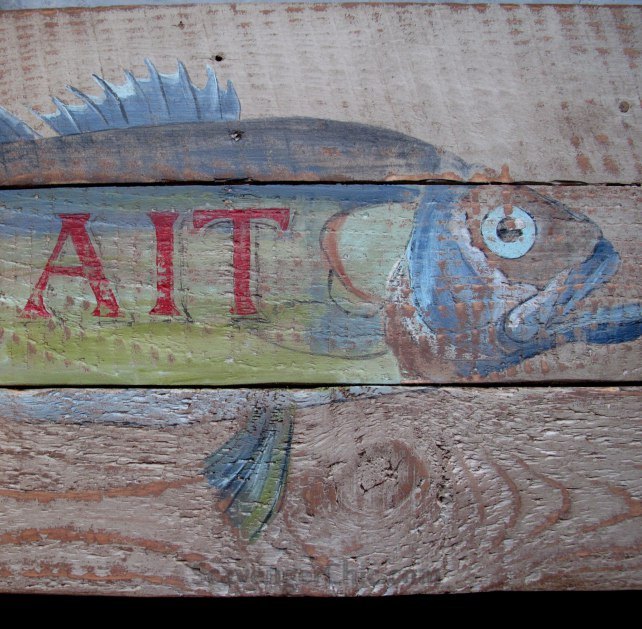 placa de madeira de palete de isca de peixe faa voc mesmo