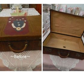shabby suitcase makeover, crafts, repurposing upcycling, shabby chic