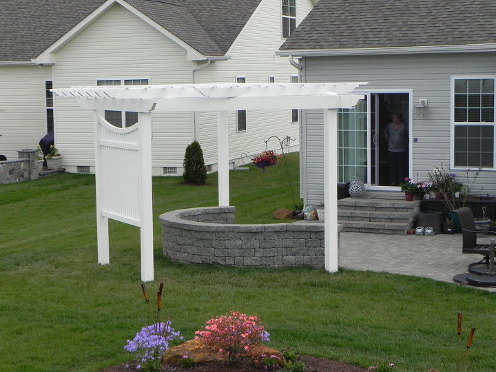 pergola on a curved patio, outdoor living, patio, AFTER
