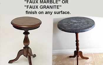 Table Transformation - DIY FAUX MARBLE, Granite,  Painting Technique
