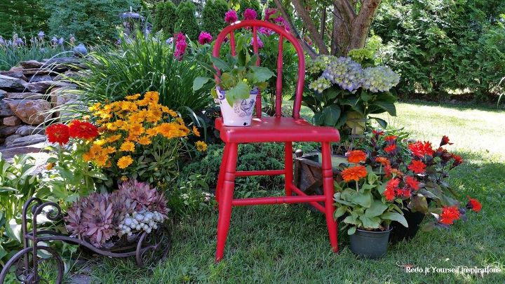 cadeira de jardim vermelha