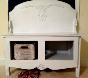 hall bench from leftovers, outdoor furniture, painted furniture, repurposing upcycling