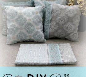 diy pillows from a shower curtain, crafts, repurposing upcycling, reupholster