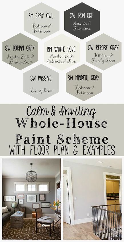 esquema de pintura de casa inteira calmo e aconchegante