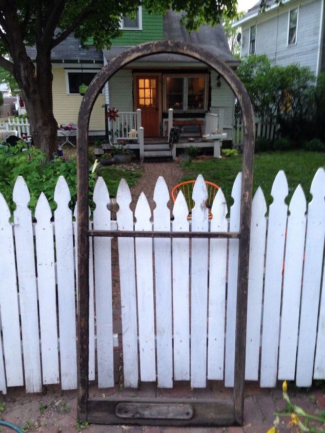 repurposed screen window to new gate, fences, outdoor living, repurposing upcycling, windows