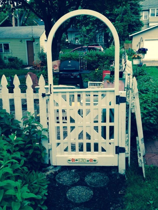 repurposed screen window to new gate, fences, outdoor living, repurposing upcycling, windows