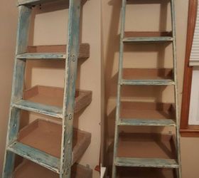 repurposed ladder shelf project, repurposing upcycling, shelving ideas, storage ideas