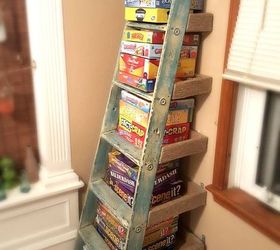 repurposed ladder shelf project, repurposing upcycling, shelving ideas, storage ideas