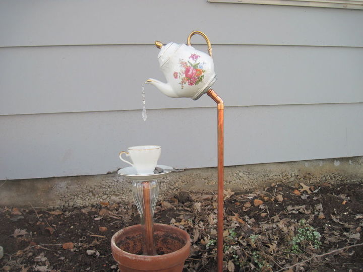 repurposed english tea pot garden, container gardening, gardening, repurposing upcycling
