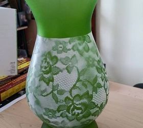 lace vase project, crafts, repurposing upcycling