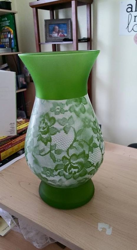 lace vase project, crafts, repurposing upcycling