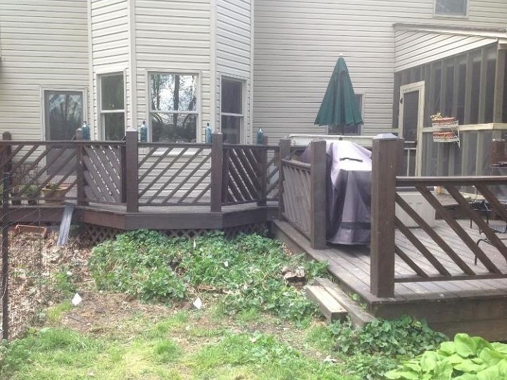 replacing old wooden deck with composite deck, concrete masonry, decks, outdoor living, The old wooden deck needed to go