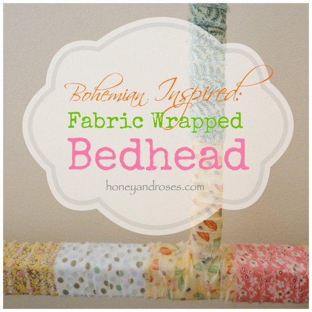 bohemian inspired fabric wrapped bedhead, painted furniture, reupholster