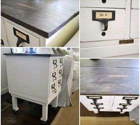 card catalog to side table, diy, how to, painted furniture, repurposing upcycling