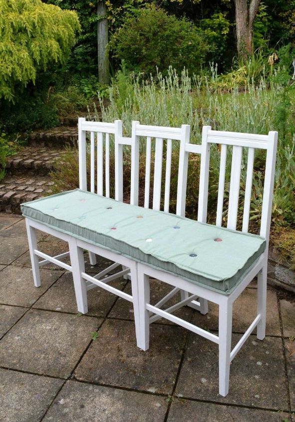 upcycled hallway garden bench, foyer, outdoor furniture, painted furniture, repurposing upcycling