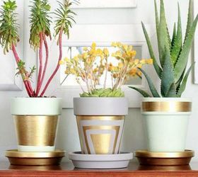 here are 10 gorgeous designer tricks for your dollar store pots, Project via Christine The Crafty Woman