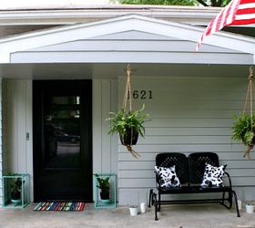 front porch makeover on a budget, curb appeal, decks, doors, outdoor furniture, outdoor living, painted furniture, porches
