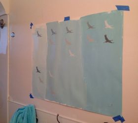 painting wall using birds stencil, how to, painting, wall decor