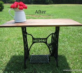 antique singer sewing machine table makeover, painted furniture, repurposing upcycling