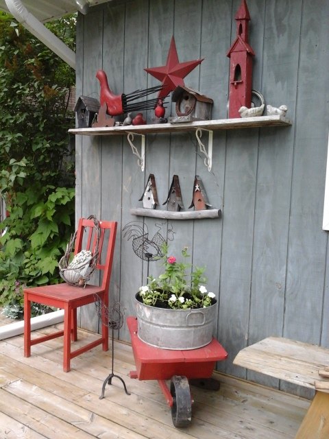 rustic flower displays along the workshop and backyard garden, container gardening, flowers, gardening, outdoor living, repurposing upcycling