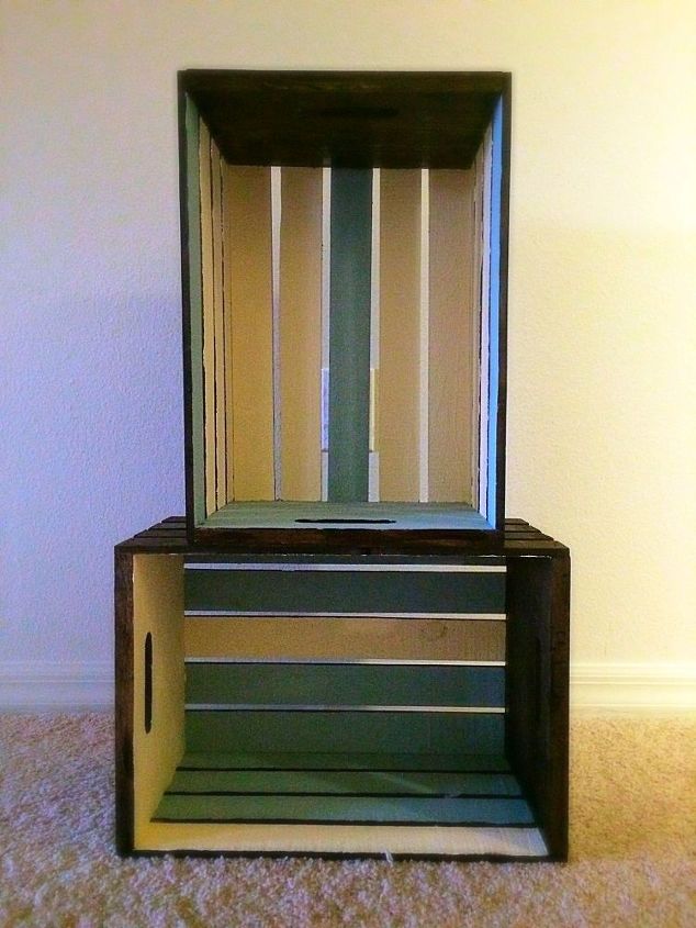 diy crate night stand, painted furniture, repurposing upcycling