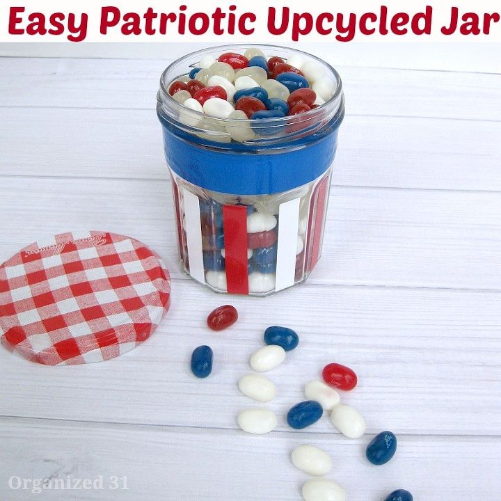 easy patriotic upcycled jar, crafts, how to, mason jars, patriotic decor ideas, repurposing upcycling, seasonal holiday decor